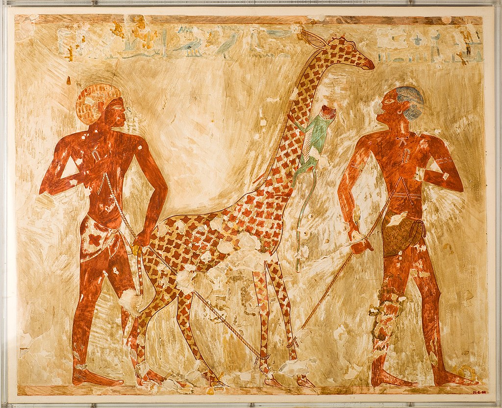 1024px Nubians with a Giraffe and a Monkey Tomb of Rekhmire MET 31.6.40 EGDP013027