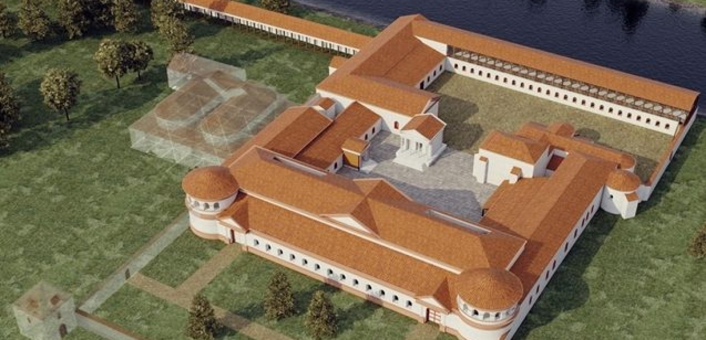 A helytartói palota főépületének rekonstrukciós rajza Narmer