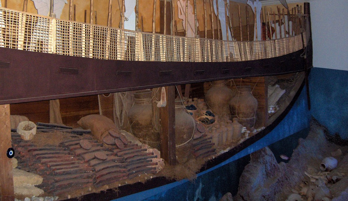 A bodrumi múzeumban kiállított Uluburun hajóroncs