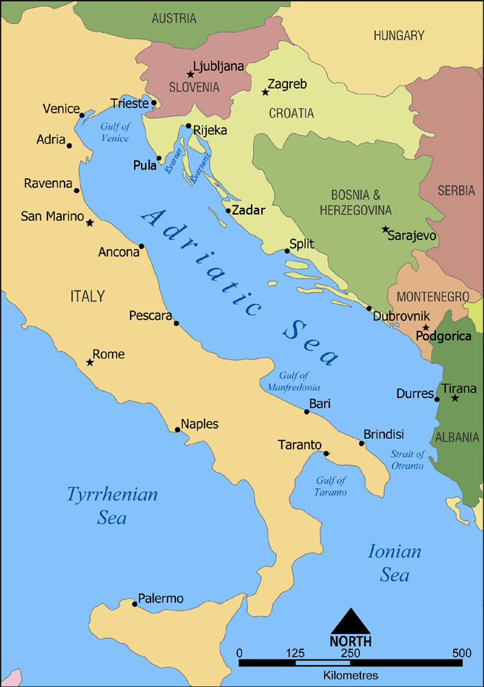 Adriatic Sea map
