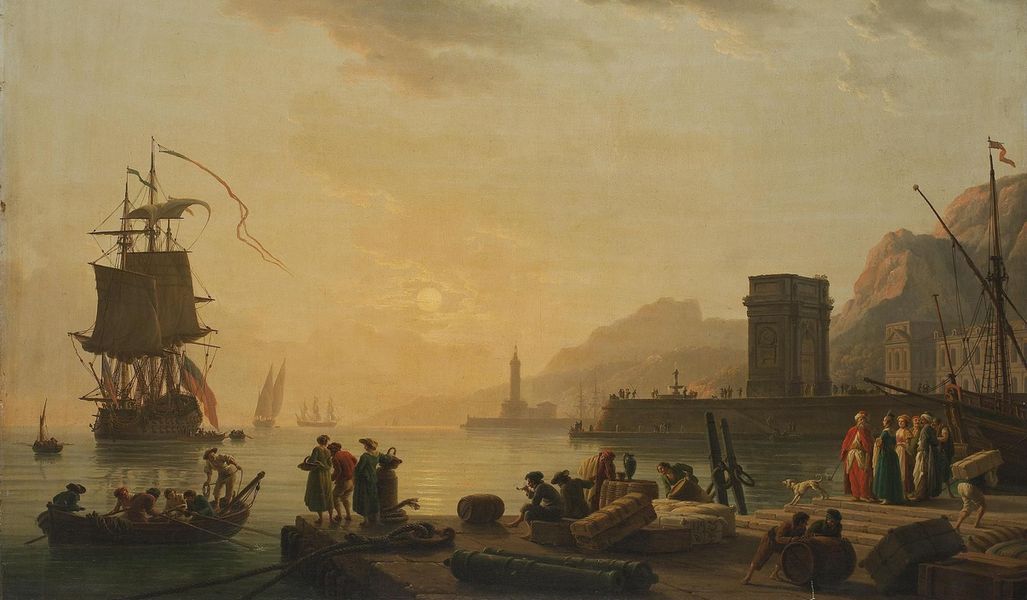 Ancona Harbour Claude Joseph Vernet Oil Painting