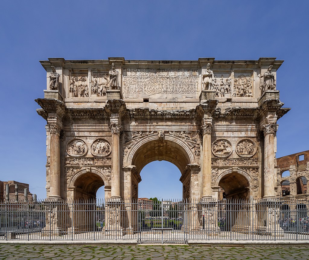 Arch of Constantine Rome South side from Via triumphalis
