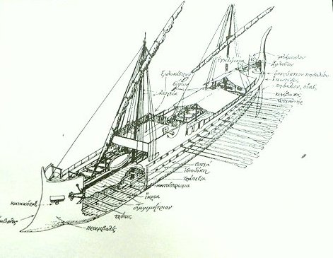 Bizánci dromon Drawings from Marjai A hajó története