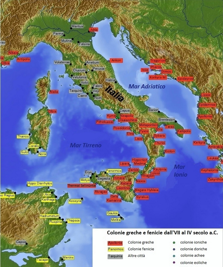 Colonie greche e fenicie in Italia