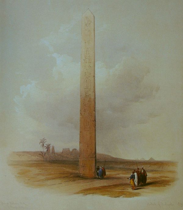 David Roberts Héliopoliszi obeliszk Kairó