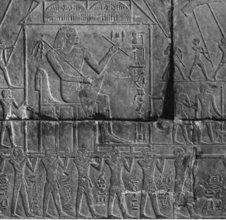 E4 The carrying chair of Ipi as shown in his mastaba tomb at Saqqara dating to the 6th Q320