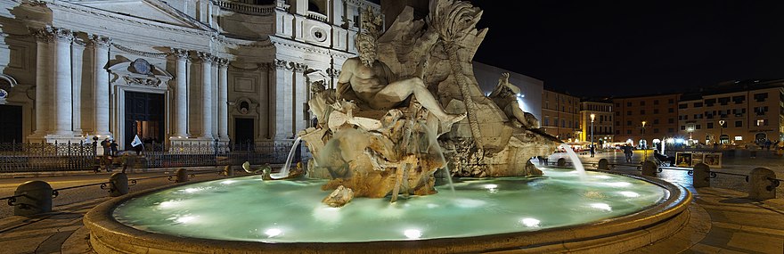 Fountain of the Four Rivers river god Ganges Rome