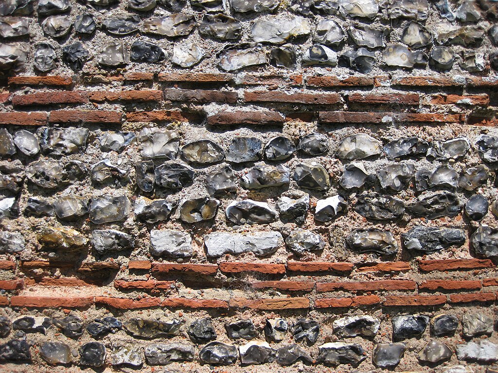 Gariannonum Burgh Castle south wall well preserved close up