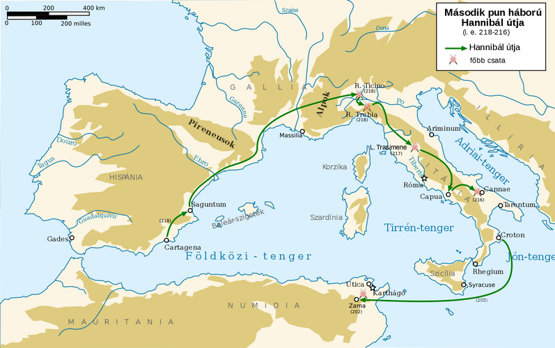 Hannibal route of invasion hu.svg