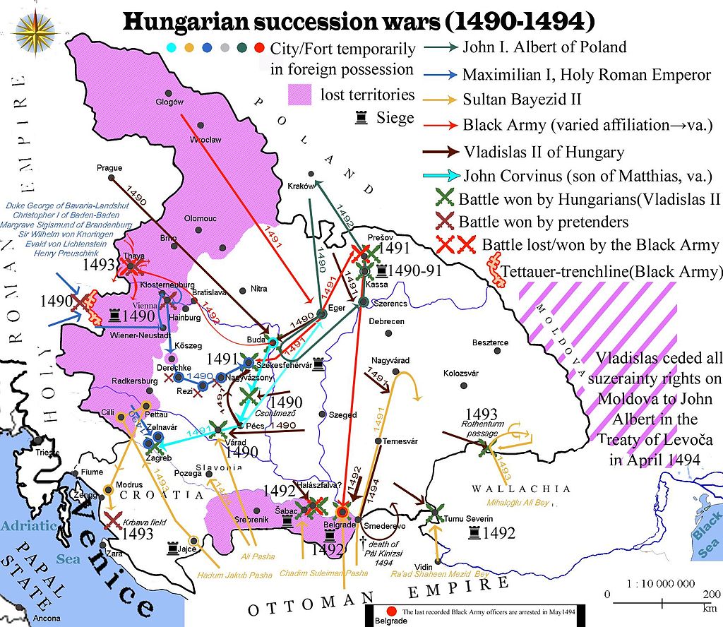 Hungarian post Matthias succession wars 1490 94