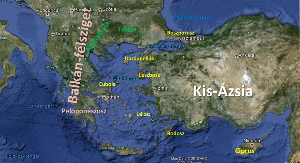 Kis ÁzsiaBalkán félszigetTrákiaMakedóniaPeloponészoszCiprus