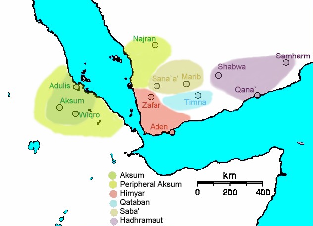 Map of Aksum and South Arabia ca. 230 AD