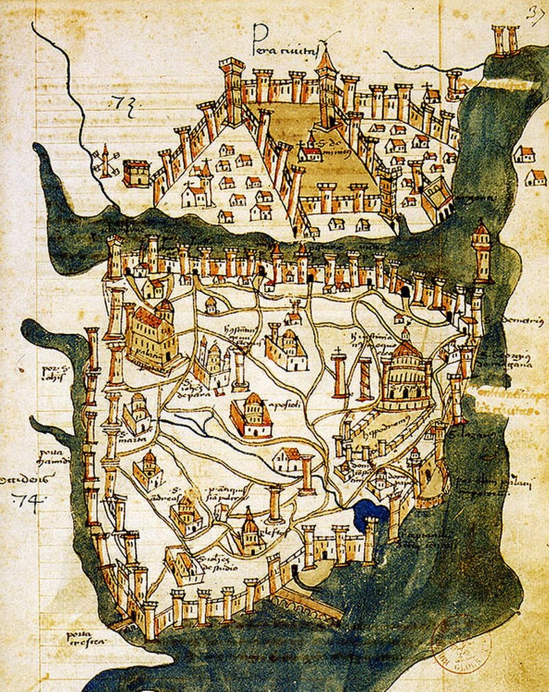 Map of Constantinople 1422 Wiki