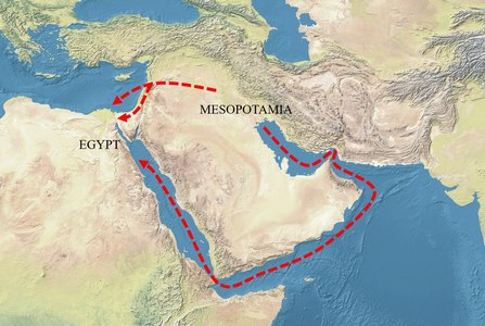 Mesopotamia Egypt trade routes