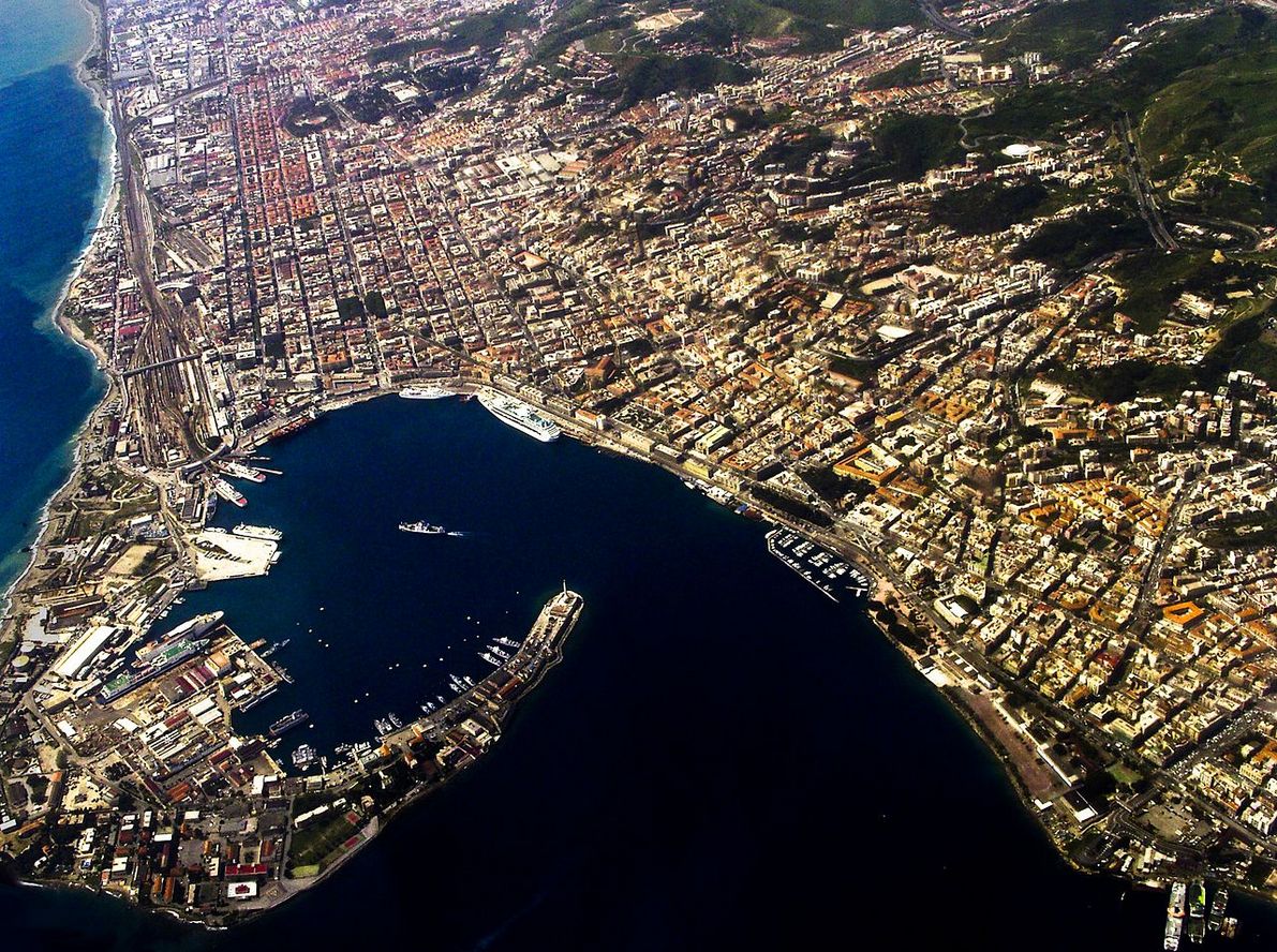 Messina harbour aerial view