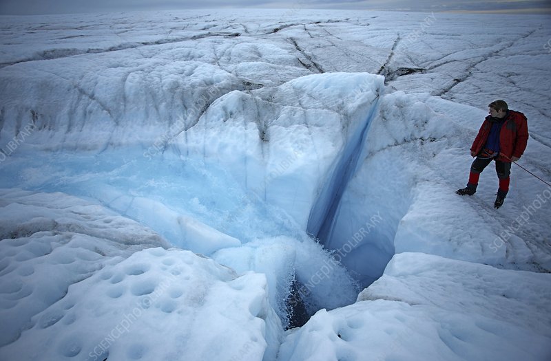 Moulin on a glacier