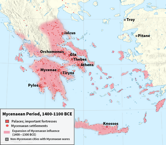 Mükénéi városállamok Mycenaean World en