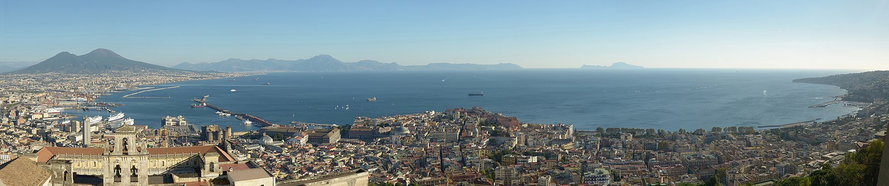 Naples from the Castello Sant Elmo with Abbazia San Martino