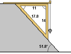 Piramis szög 14 11 arány 52 fok