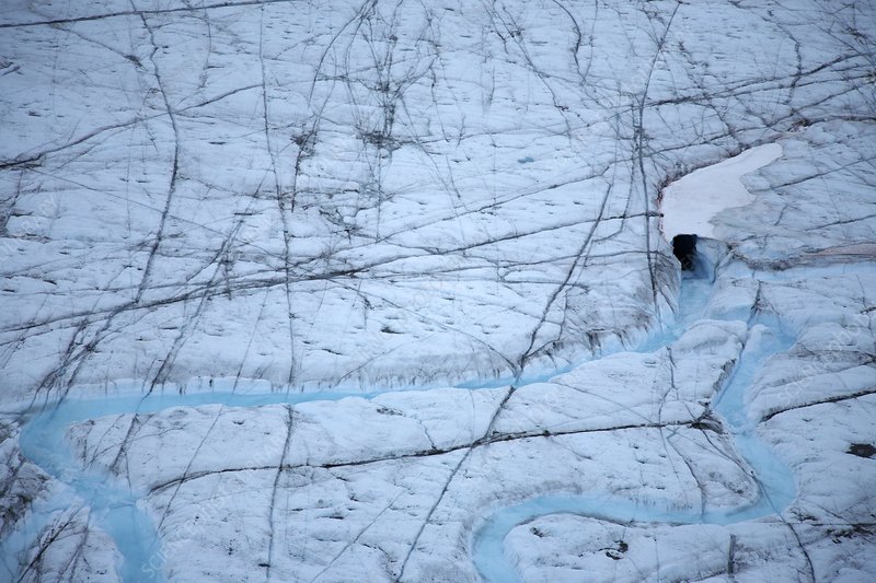 Rivers on a glacier