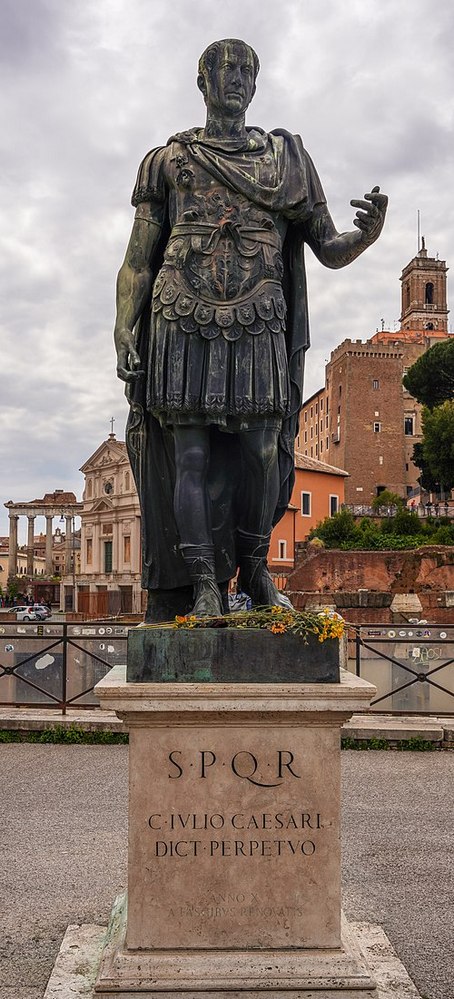 Statue of Julius Caesar in Via dei Fori Imperiali Roma