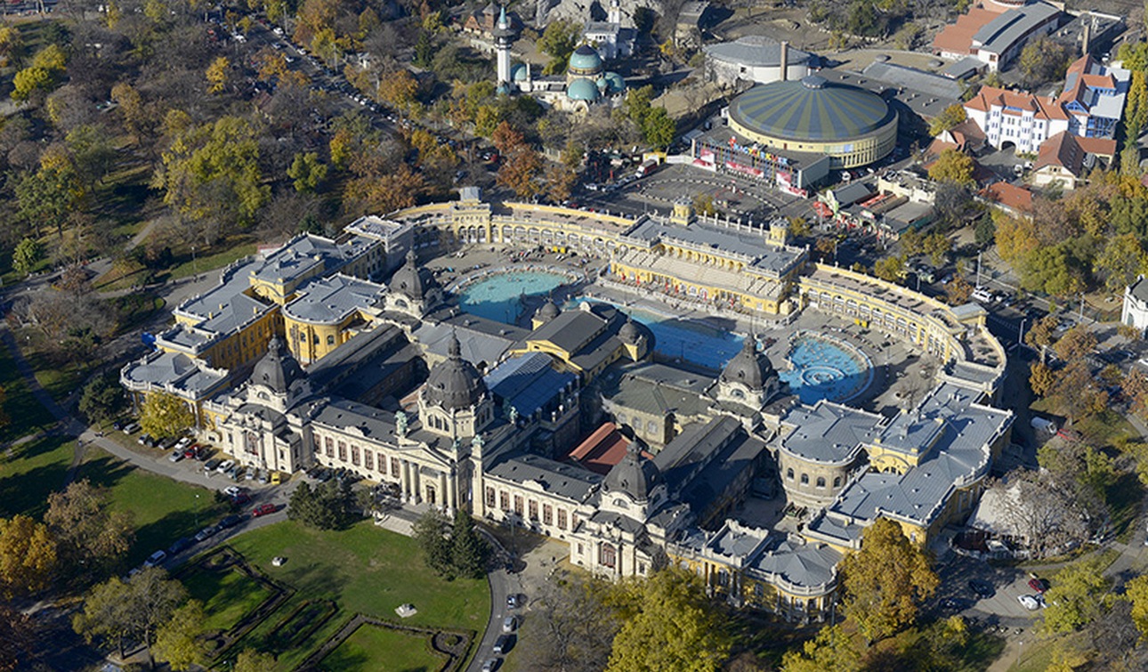Széchenyi fürdő légi fotó