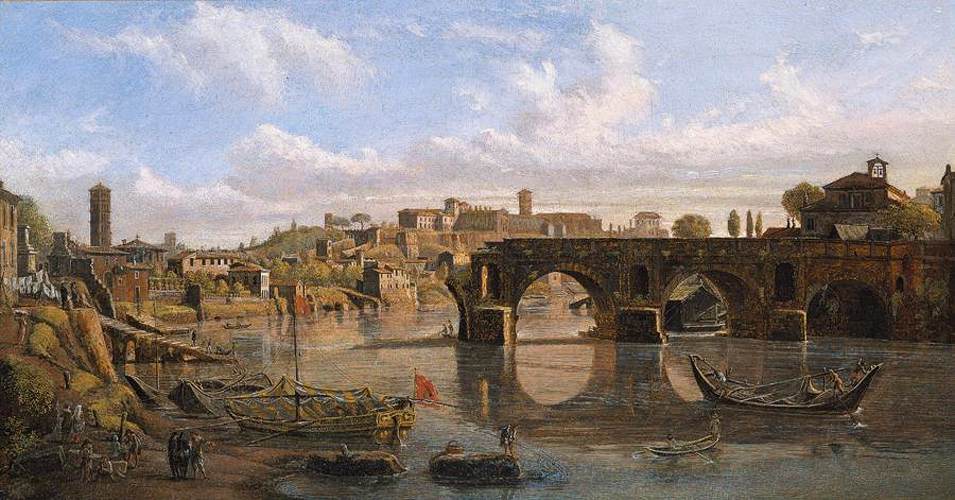 Tiber with the Ponte Rotto and the Aventine Hill 1690