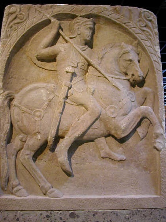 Tomb monument of a cavalryman from 1st century AD Germanic Roman Museum Cologne Germany 1