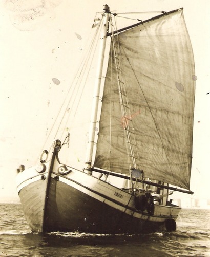 Traditional sailboat old photo