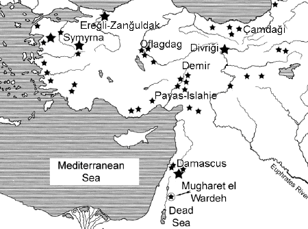 Vasbányák Dana szigetnél Anatólia és E iron