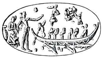 arany gyűrű vszleg Knosszosz kikötőből 1550 BC