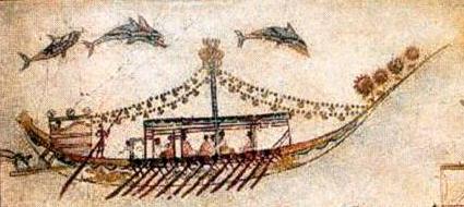 back ark hull form ancient ship files thera fresco