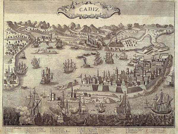 city and harbour of cadiz engraving everett