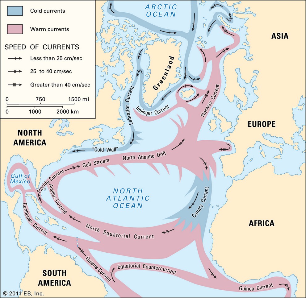 currents North Atlantic Ocean