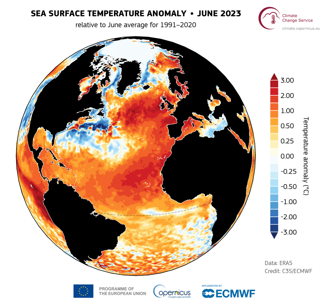 fig1a map era5 sst anomaly natlantic 202306