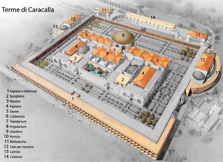 map caracalla baths