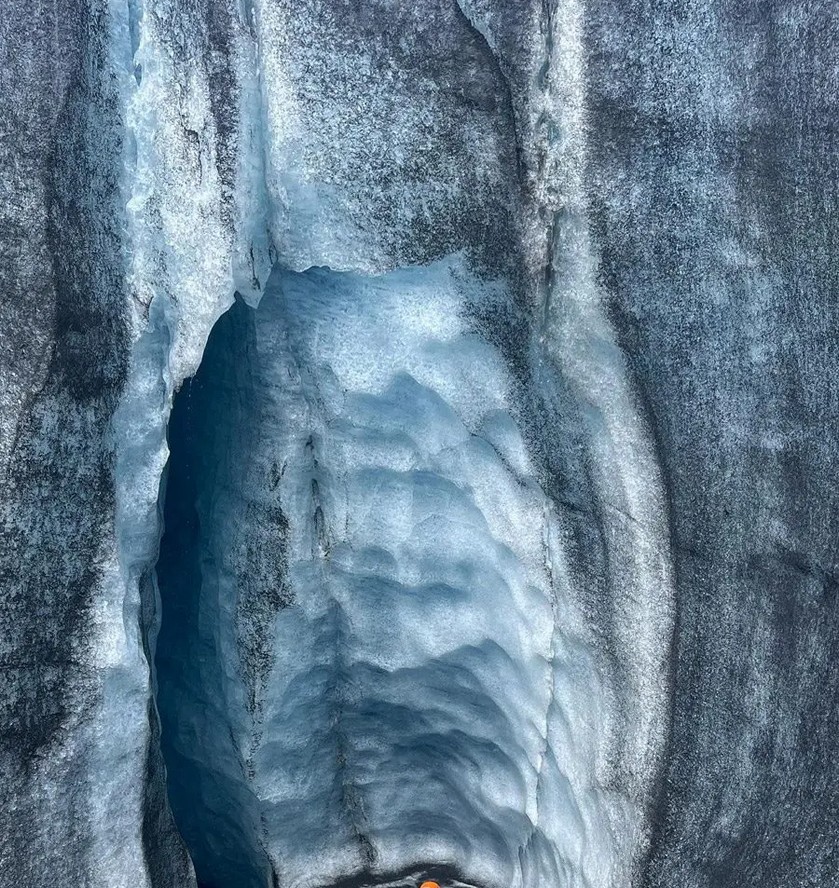 moulins on matanuska glacier in sutton alaska