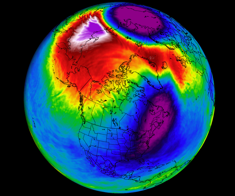 united states canada stratospheric warming february 2026 atmospheric interference 10mb temperature anomaly cold lasting early spring